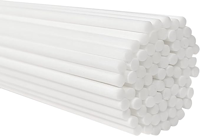 10inch Diffuser Replacement Sticks - 60Pcs White Fiber Reed Fragrance Sticks Refill for Home and Bathroom - Rattan Essential Oil Sticks for Scented Diffuser