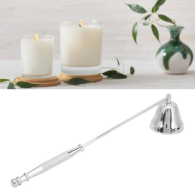 Rose Gold/Gold/Silver Stainless Steel Candle Cover Durable Reusable Exquisite Candle Snuffer Portable Wick Protector(Silver)