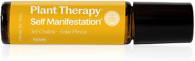 Plant Therapy Chakra 3 Self Manifestation Essential Oil Blend (Solar Plexus) Pre-Diluted Roll-On 10 mL (1/3 oz) 100% Pure, Ready to Use