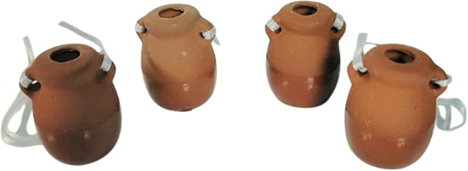 Hosley Terracotta Diffuser Pot Set – 4 Pack, Brown, Bathroom Decor for Essential Oils, Aromatherapy, Spa, Meditation, Office, Wedding Gifts