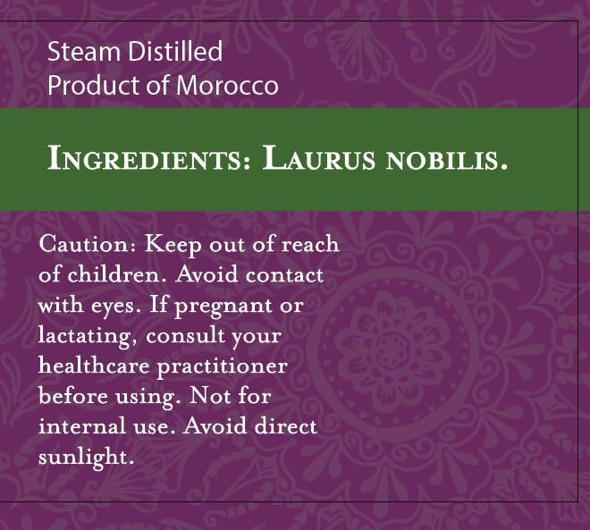 ArOmis Laurel Leaf Essential Oil - Organic - 100% Pure Therapeutic Grade - 10ml (.34 Fl Oz), Undiluted, Premium 150 Micron Filtered for Nebulizer Use