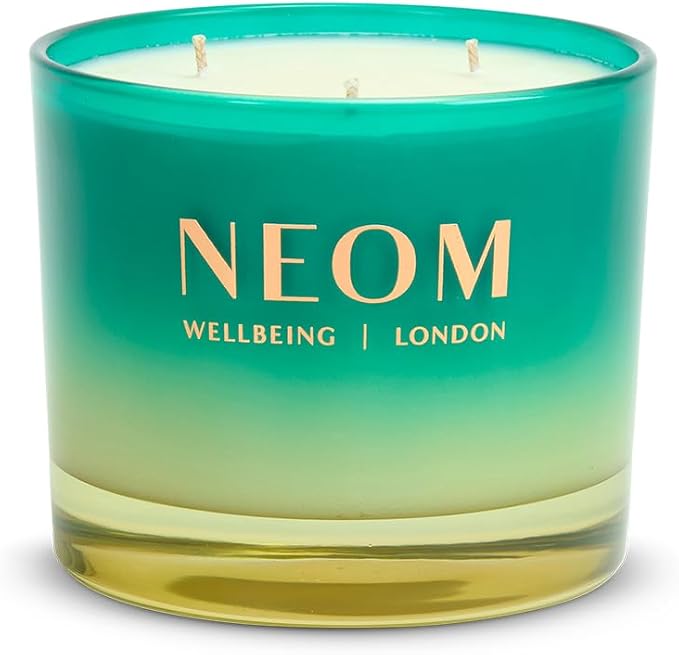 NEOM Perfect Peace 3 Wick Candle | Myrrh, Fir & Lime Peel I Pure Essential Oils I 100% Naturally derived Wax I Hand Finished I Relieve Tension