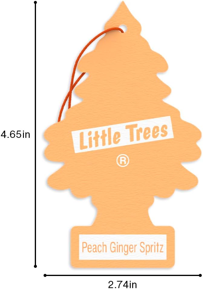 LITTLE TREES Car Air Freshener | Hanging Tree Provides Long Lasting Scent for Auto and Home | 24 Air Fresheners |Peach Ginger Spritz