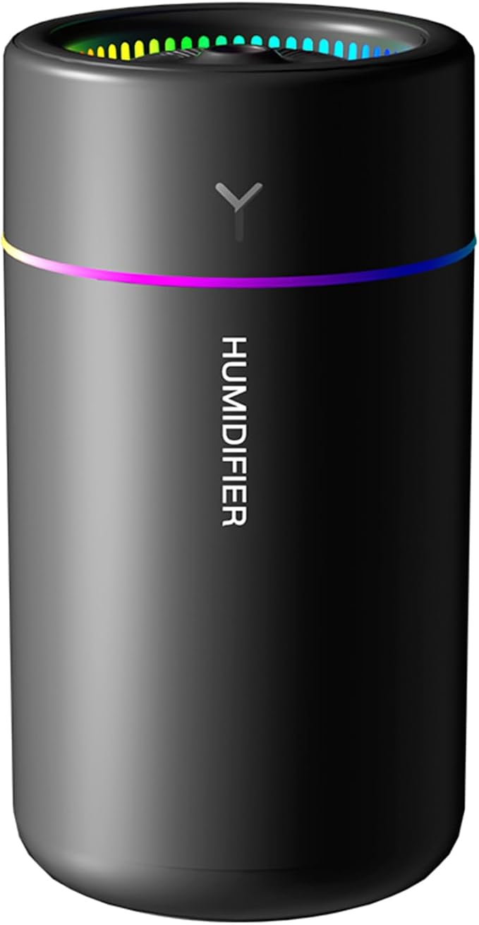 Mini Humidifier, USB Personal Desktop Humidifier for Car, Office, Bedroom etc. Auto Shut-Off, 2 Mist Modes, Super Quiet - (BL - Black)
