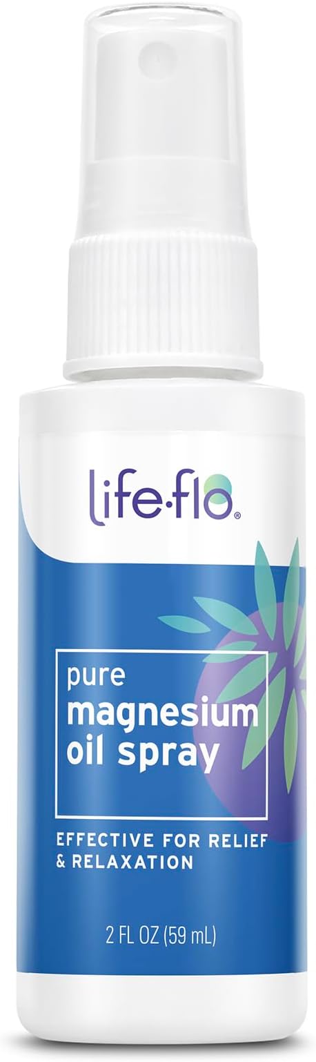LIFE-FLO Magnesium Oil for Feet and Body - Topical Magnesium Spray Soothes Muscles, Joints When Massaged Into the Skin - Doubles as a Deodorant Spray or Bath Oil, Hypoallergenic, 60-Day Guarantee, 2oz