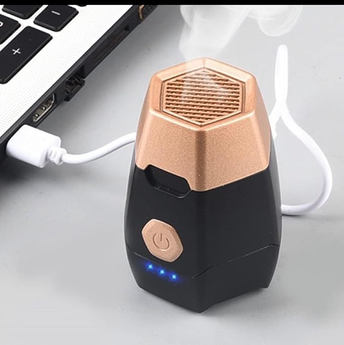 Portable Mini Incense Burner Bakhoor USB Rechargeable Aroma Diffuser Arabic Electric Incense Holder Muslim Home Decor & Car Air Freshener,Black