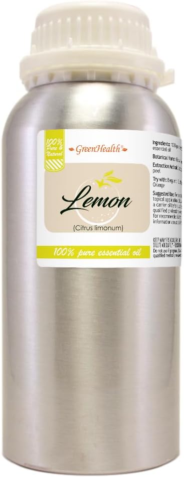 Lemon Essential Oil - 16 fl oz - Aluminum Bottle - 100% Essential Oil -GreenHealth
