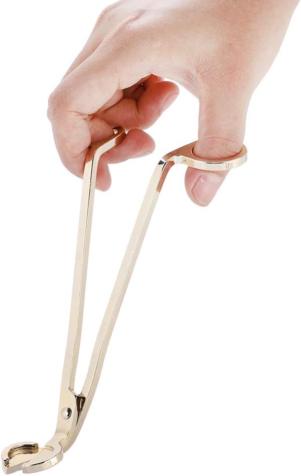 Stainless Steel Candle Wick Trimmer, Plating Rust Heart Scissors Tool with Smooth Edges, for Safe Candle Maintenance (Gold)