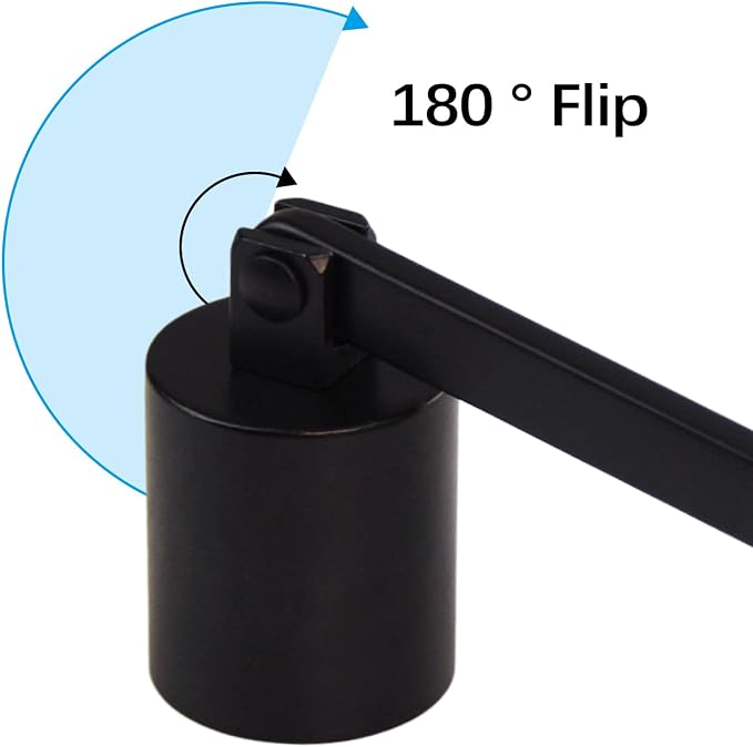 Flylin Candle Snuffer, Stainless Steel Elegant Candle Extinguisher with Long Handle, Straight Tube Candlesnuffers Extinguish for Tea Light Candles Fireplace Church Wedding Candle (Black)
