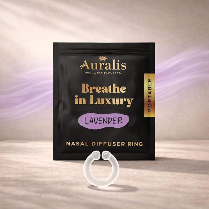 Auralis Discovery Set – Nasal Diffuser Rings for Aromatherapy | Silicone Essential Oil Inhaler | 5 Scents: Eucalyptus, Lavender, Peppermint, Lemon & Tea Tree | Calm & Focus