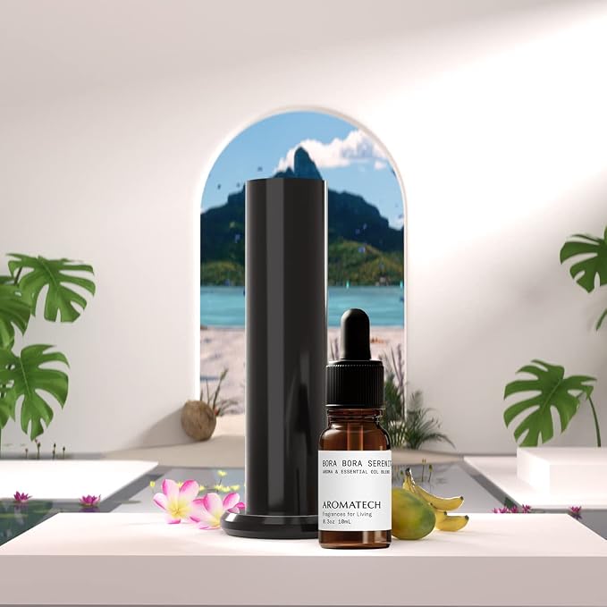 AromaTech Bora Bora Serenity Aroma Essential Oil Blend: Luxury Hotel Inspired Aromatherapy with Tropical Fruit, Frangipani & Coconut for Ultrasonic Diffusers & Nebulizers (10 mL)