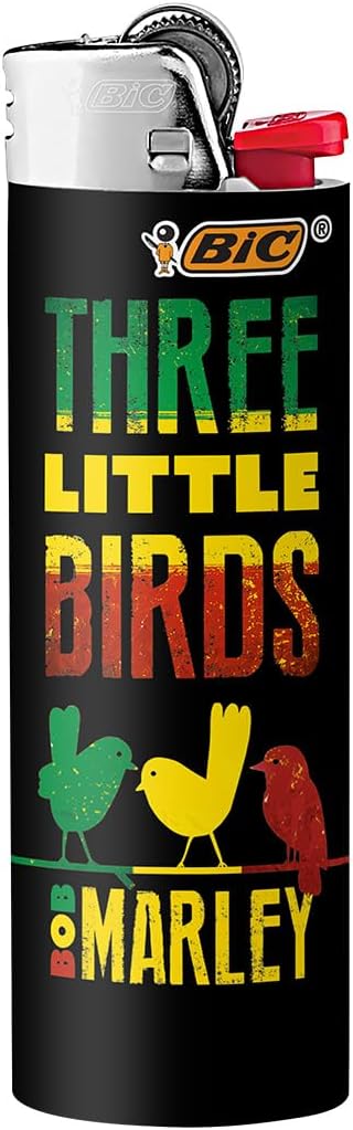 BIC Maxi Pocket Lighter, Special Edition Bob Marley Collection, Assorted Unique Lighter Designs, 8 Count Pack of Lighters