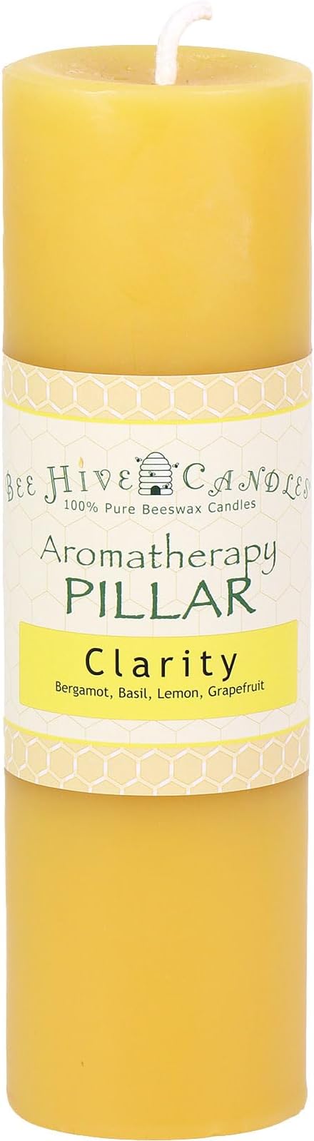 Bee Hive Candles 100% Pure Beeswax Aromatherapy Pillar Candle (2" x 6", Clarity)