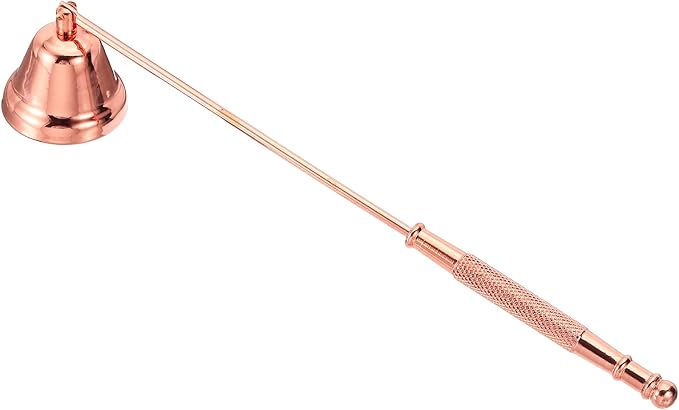 uxcell Candle Snuffer, Candle Extinguish with Long Handle, Wick Flame Snuffer Extinguish Accessory Bell-Shaped for Putting Out Flame Home Decor Gifts, Rose