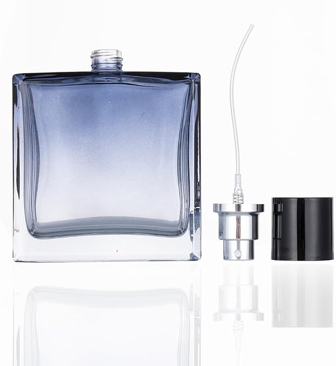 Refillable Cosmetic Spray Perfume Bottle, Empty Glass Fine Mist Atomizer Essential Oil Container for Travel 100ml /3.4oz (100ml)