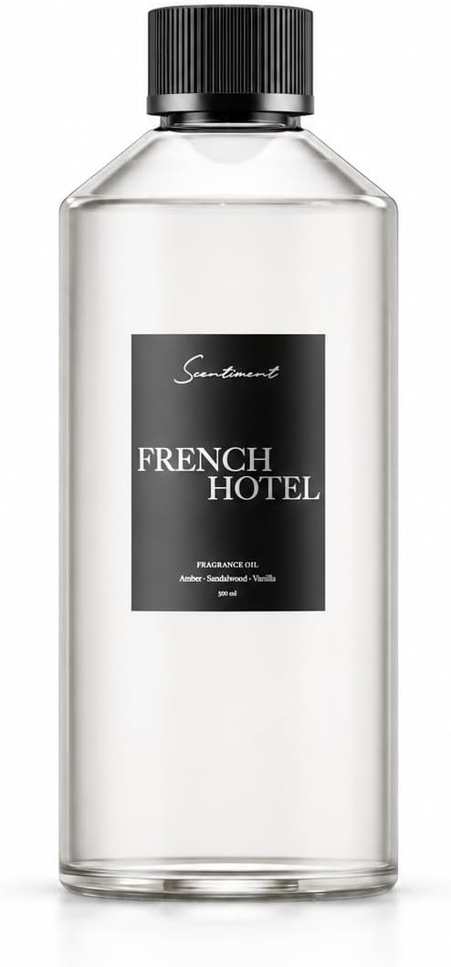 Scentiment French Hotel Diffuser Oil - Premium Hotel Scent with Notes of Clove, Patchouli & Sandalwood Home Scent, Aromatherapy Fragrance Oil Diffuser Refill - 16.91 fl oz (500 mL)