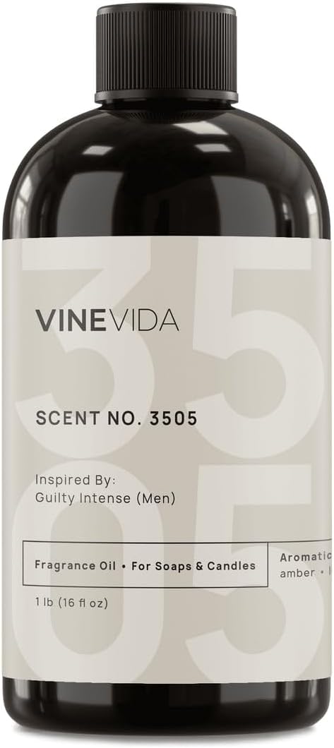 VINEVIDA Scent NO. 3505 Fragrance Oil - 16oz (1lb) - Inspired by: Guilty Intense (Men) Fragrance Oil for Candle Making - Made in USA Candle Scents Scents for Soap Making