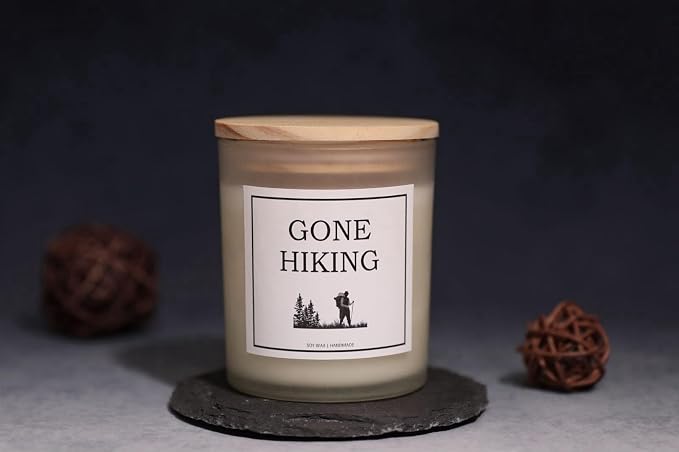 Hiking Gifts for Men and Women - Unique Hiker Gift Ideas for Birthday, Christmas - Cool Themed Candle for Hiking Lovers