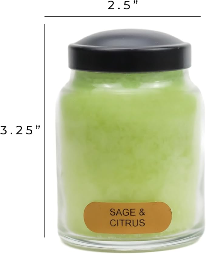 A Cheerful Giver - Sage & Citrus Baby Scented Glass Jar Candle (6oz) with Lid & True to Life Fragrance Made in USA