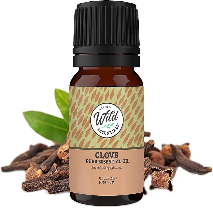 Wild Essentials Clove 100% Pure Essential Oil - 10ml, Therapeutic Grade, Made and Bottled in The USA, Stimulating, Energizing
