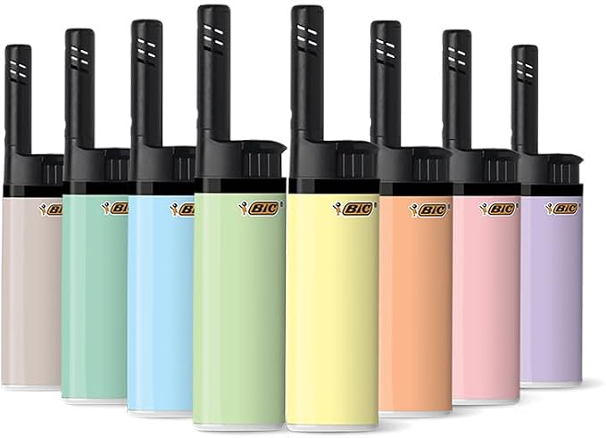 BIC EZ Reach Pastel Lighters, Reliable and Safe Candle Lighter, 6-Pack