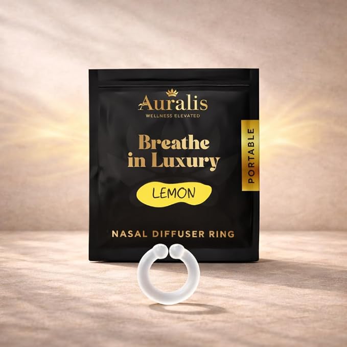 Auralis Discovery Set – Nasal Diffuser Rings for Aromatherapy | Silicone Essential Oil Inhaler | 5 Scents: Eucalyptus, Lavender, Peppermint, Lemon & Tea Tree | Calm & Focus