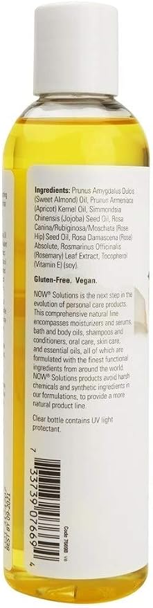NOW Solutions, Tranquil Rose Massage Oil, Body Moisturizer for Dry Sensitive Skin, Promotes Healthy-Looking Skin, 8-Ounce (Pack of 2)
