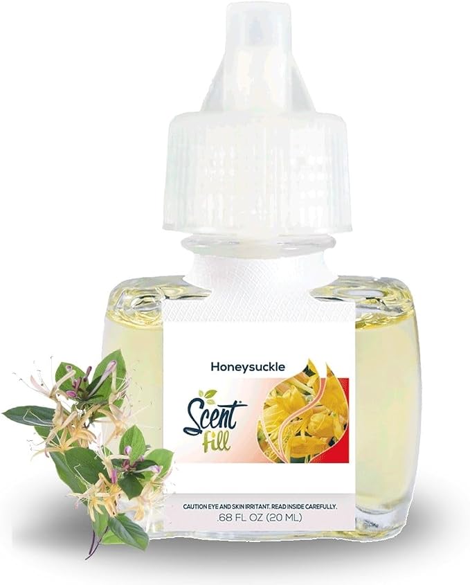 Scent Fill Honeysuckle Plug in Air Freshener, Scented Oil Refills, 2 Refills + Diffuser