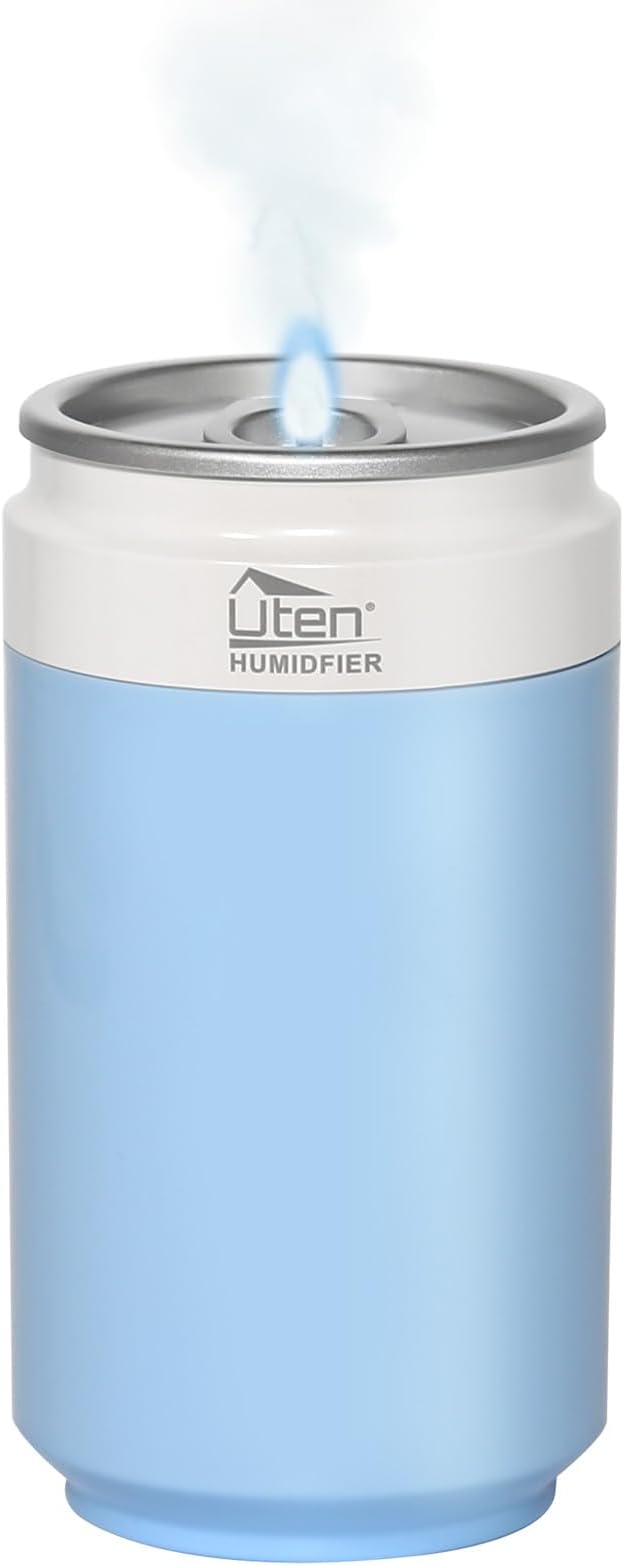 Humidifiers, Humidifier for Bedroom, Can Air Humidifier, Humidifiers for Home and Plants, USB Powered And Battery Powered Portable for Home Office Car Outdoor, 2 Mist Modes, Night Light, Auto-Off