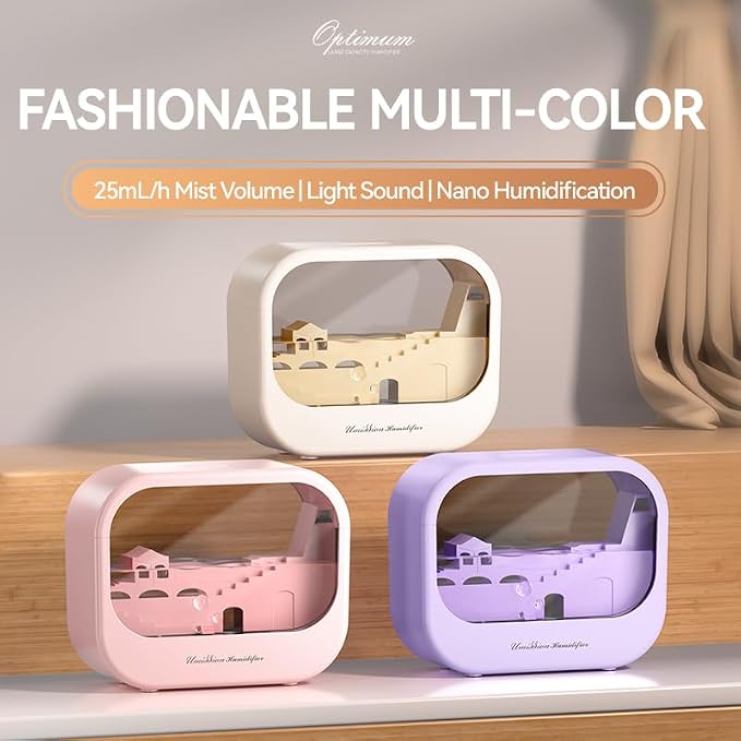 Essential Oil Diffuser, Cute Humidifier with 7 LED Light Colors, Waterless Auto Shut-Off & Timer Setting Cool Mist Humidifier Diffuser for Spa Home Yoga Office Bedroom(Purple)