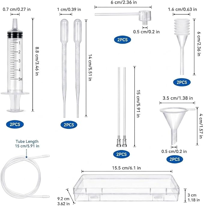 12 Pcs Perfume Making Kit – Perfume Syringe Extractor Set with Extension Catheters, Funnels, Droppers & Storage Box for Refilling Travel Bottles, Essential Oils & Cologne