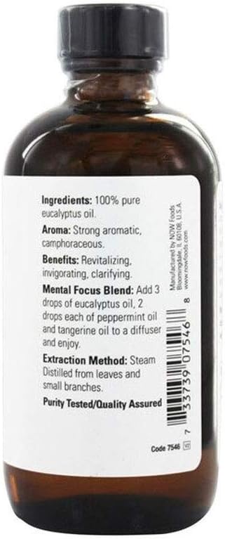 Now Foods ESSENTIAL OIL EUCALYPTUS, 4 FZ