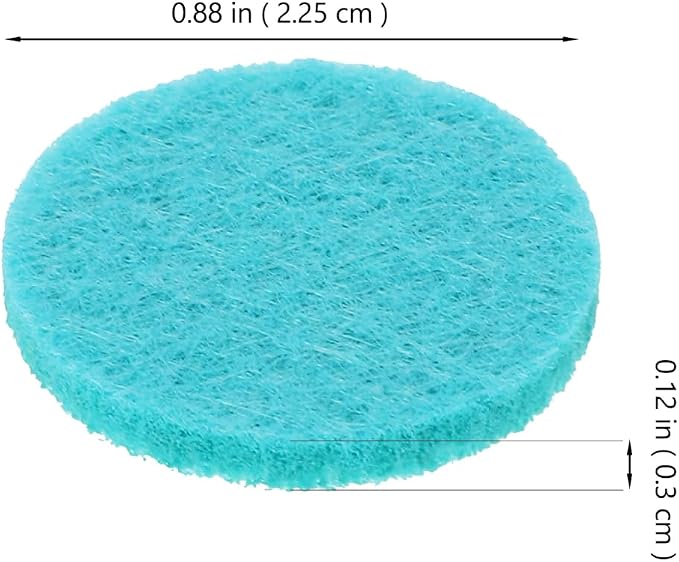 GLEAVI Mini Diffuser Refill Pads Sky Blue：100pcs Cotton Absorbing Pads Circle Replacement Pads for Diffuser Necklace Vent Clip