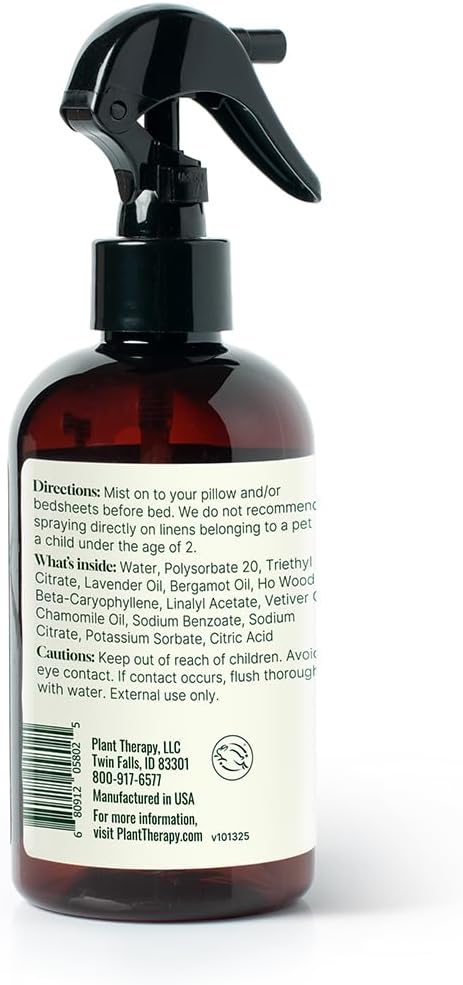 Plant Therapy Home Blissful Dreams Lavender Pillow and Linen Mist and Room Spray, for Relaxation & Sleep, Powered by Essential Oils Like Lavender & Roman Chamomile, Aromatherapy Sleep Spray, 8 oz