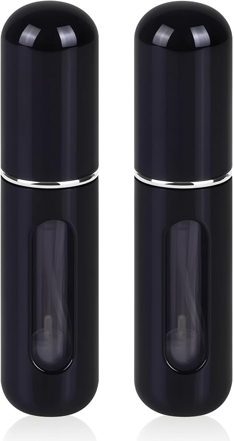Mini Refillable Perfume Atomizer 5ml – Travel-Size Spray Bottle for Fragrance, Easy Refill, Leak-Proof Design, Compact Scent Dispenser for Purse or Pocket (Pack of 2)