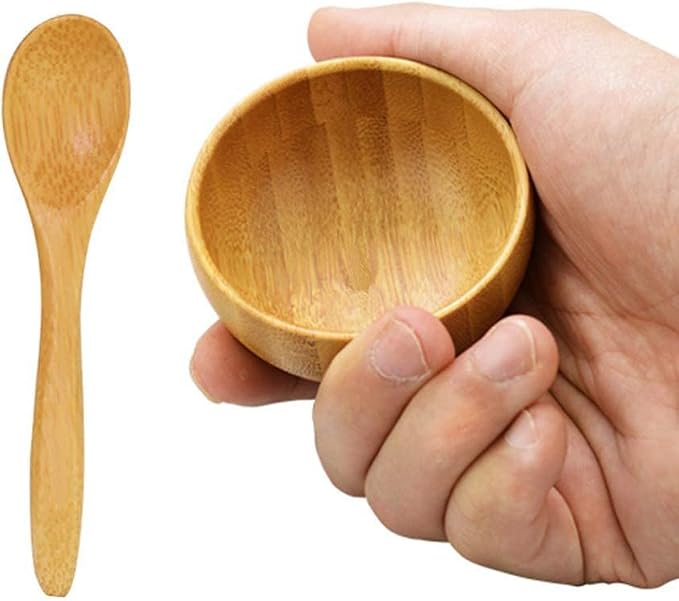 Facial Mask Bowl Set Bamboo Face Mask Essential Oil Aromatherapy Mixing Bowl DIY Clay Facemask Mixing Tool Kit with Stick Spatula
