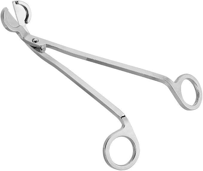 Stainless Steel Candle Wick Trimmer, Plating Rust Heart Scissors Tool with Smooth Edges, for Safe Candle Maintenance (Silver)