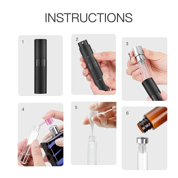Travel Perfume Bottle Refillable for Cologne Atomizer - Stocking Stuffers for Men, Christmas Gift Set for Adult, White Elephant Gifts for Teens Girls, Thanksgiving Day, Birthday for Women 3PCS Black