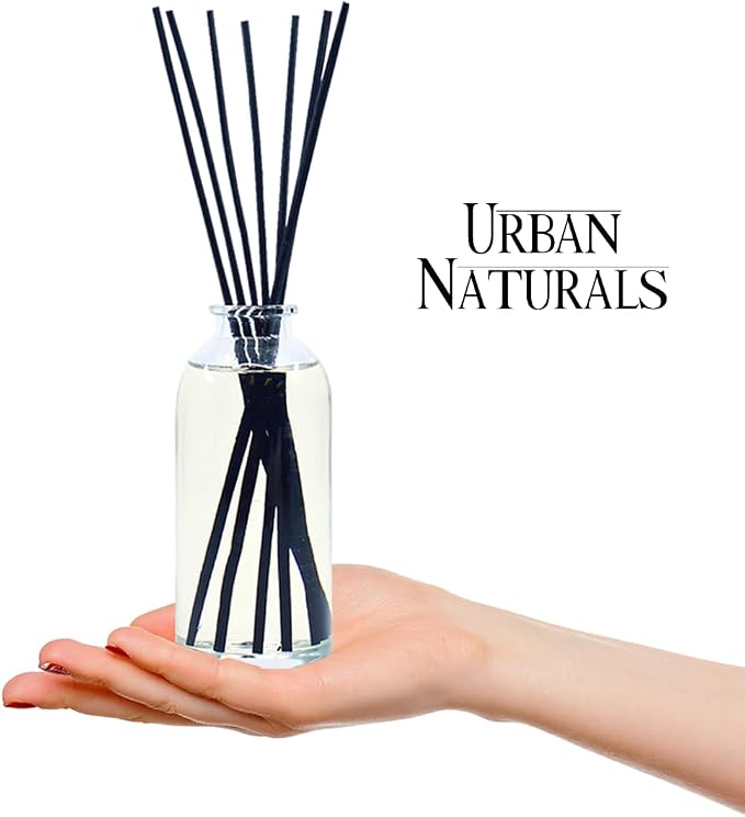 Urban Naturals Sensual Amber Blossoms Reed Diffuser Set | Made with Essential Oils & Real Botanicals | Sweet Amber, Night Blooming Jasmine, Sandalwood, Bergamot, Vanilla & Musk | Made in the USA