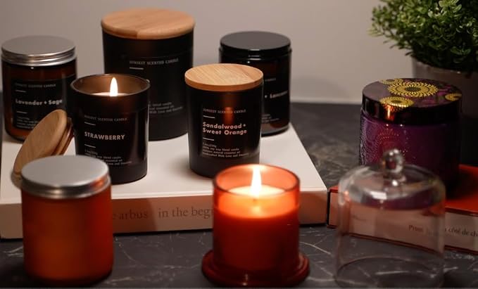 Scented Candle - for Home and Gifts - Lavender & Eucalyptus - 100% Natural Soy Wax and Pure Essential Oils - Women and Men Candles - Long Lasting- Stress Relief