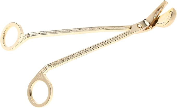 Changor Stainless Steel Candle Heart Clamp/Holder Wick Trimmer Scissors Tool for Home Use, Durable and RustResistant Candle Wick Scissors for Daily Life, 1 Piece, 6.9 * 2.3in, Black (Gold)