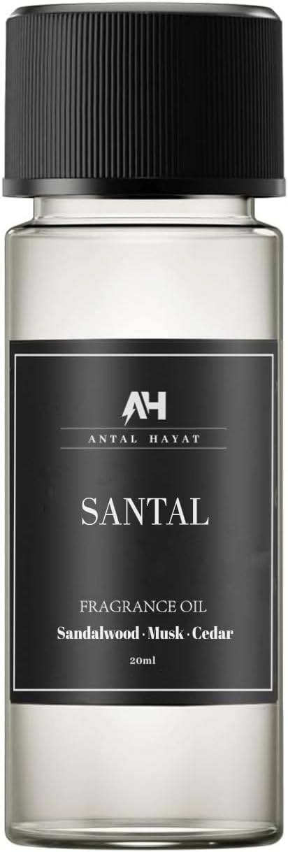 Santal Diffuser Oil 20ml - Home Luxury Scents Refill - Inspired by Santal Perfume - Sandalwood, Leather & Cedar - Make Your House Smell Good - Aromatherapy Diffuser Oil - Hotel Scents for Diffuser