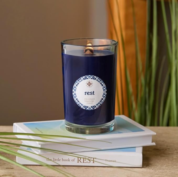 Root Candles Seeking Balance Scented Beeswax Blend Spa Aromatherapy Candle, 8-Ounce, Rest: Chamomile & Eucalyptus
