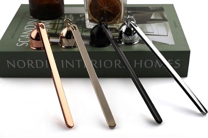 MUXSAM 1-Pack Candle Extinguisher Snuffer, Bell-Shaped Candle Candlesnuffers Stainless Steel Wick Flame Snuffer Candle Accessory Tools Gift for Candle Lovers(Red Bronze)