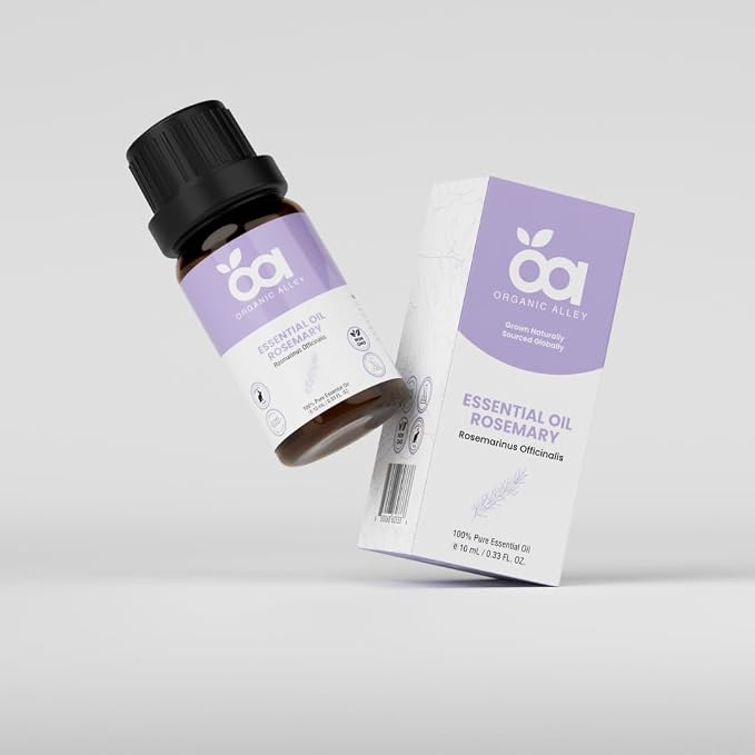 Rosemary Essential Oil by Organic Alley | 100% Pure Rosmarinus Officinalis Oil, Therapeutic Grade | Aromatherapy Essential Oil for Clarity & Focus (0.33 Fl Oz)