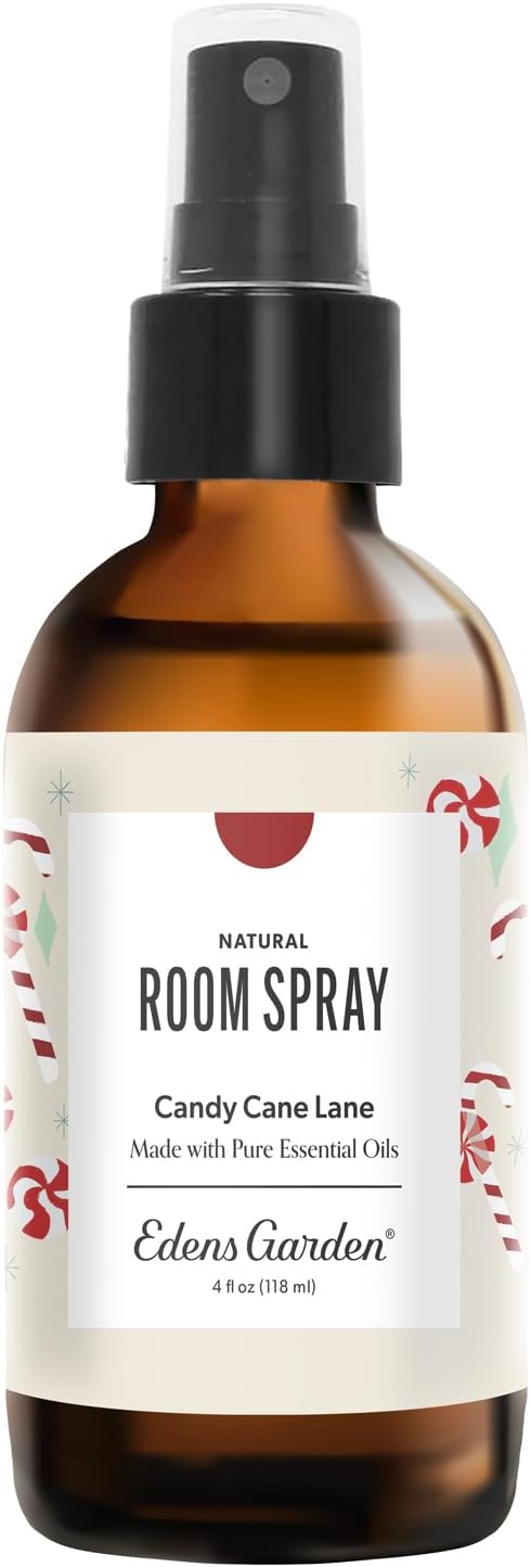 Edens Garden Candy Cane Lane Natural Room & Linen Spray – 100% Pure Essential Oil Holiday Mist for Christmas, Linens & Home – Non-Toxic, Long-Lasting Scented Aromatherapy Spray, 4 fl oz (118 ml)