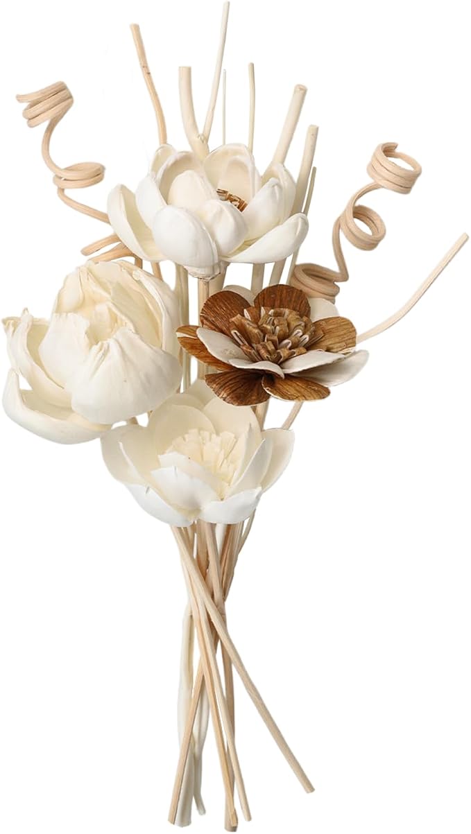 Reed Diffuser Sticks Set of 12, Natural Paper Material, Flower Diffusers for Home Bathroom and Bedroom Decor