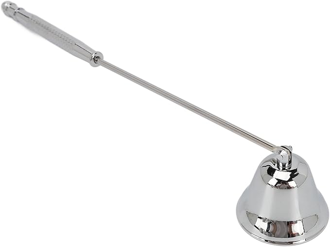Candle Snuffer, Long Handle Stainless Steel Vintage Extinguisher for Scented Candles Silver Lightweight Wick Flame Stopper