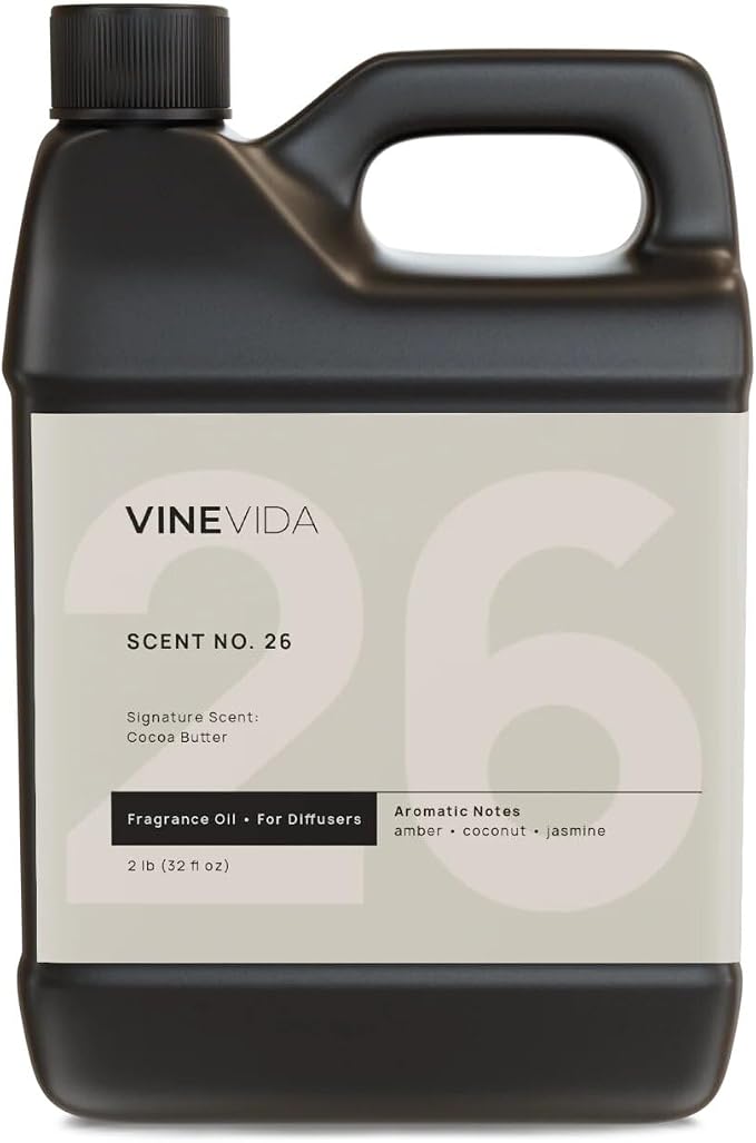 VINEVIDA [32 Fl Oz] Cocoa Butter Fragrance Oil for Cold Air Diffusers, Essential Oils for Diffuser Oil Refill & Air Freshener Room Spray
