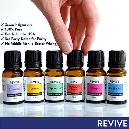 Aromatherapy Kits by Revive Essential Oils - 100% Pure Therapeutic Grade, Diffuser, Massage, Aromatherapy (Basics Kit)